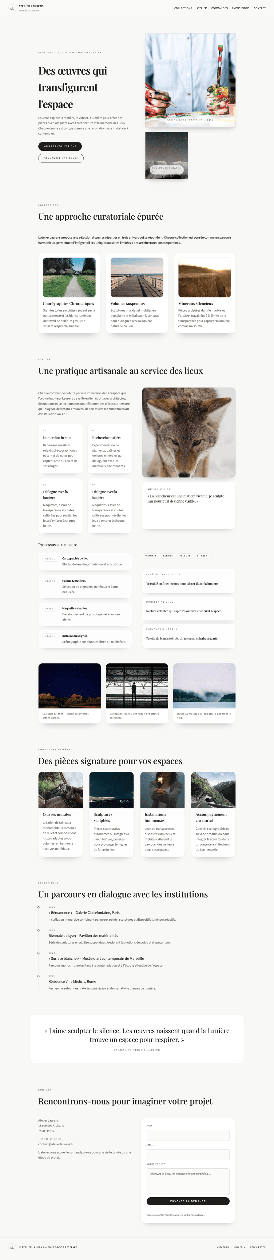 maquette de site manifeste pour studio parfum