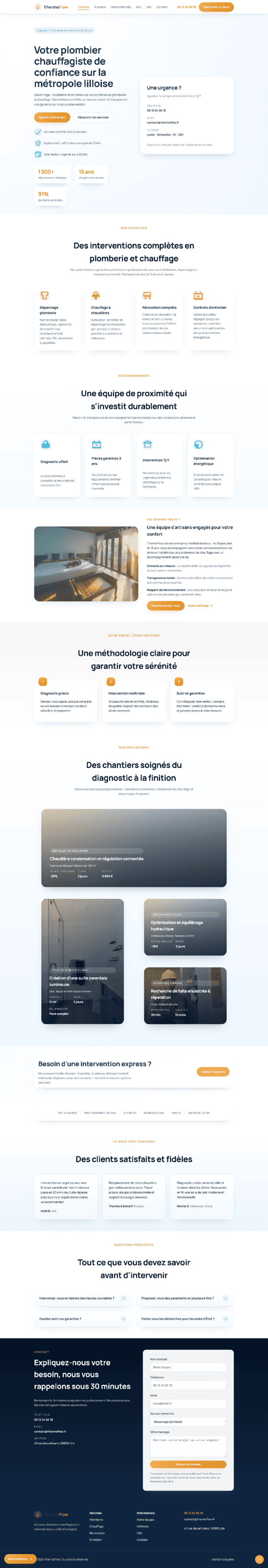 design de site vitrine pour atelier floral haut de gamme